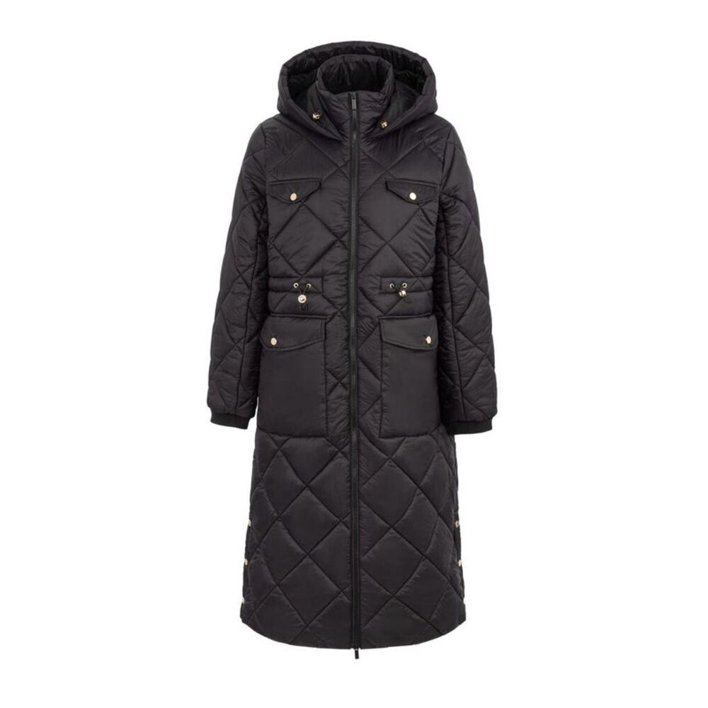 Firetrap Womens/Ladies Diamond Quilt Longline Jacket / Black